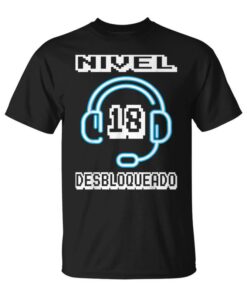 18 Years Old Birthday Gift Gamer Level 18 Unlocked Unisex T-Shirt