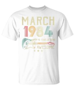 40th Birthday Retro Guitar Lover March 1984 40 Years Old Tank Top Unisex T-Shirt