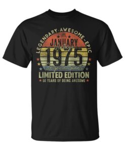 50Th Birthdayintage January 1975 50 Years Old Men Unisex T-Shirt