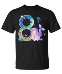 8th Birthday Mermaid Sweet 8 Year Old Girl Unisex T-Shirt