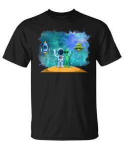 Alien Astronaut Friendship Design Outer Space Art Unisex T-Shirt