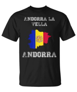 Andorra Laella Andorraintage Andorra Flag Map Design Unisex T-Shirt