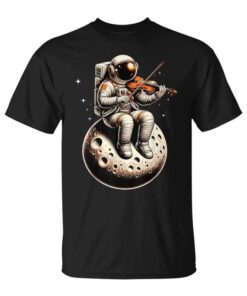 Astronaut Playing Eliolín On The Moon For Kids Unisex T-Shirt