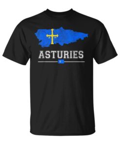 Asturian Map And Flag Asturias In Spain Souvenir Unisex T-Shirt