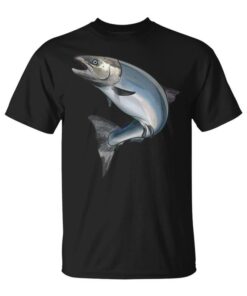 Atlantic Salmon Fishing Drawing Graphic Illustration Unisex T-Shirt