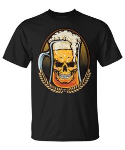 Beer Evil Alcoholic Drinks Alcohol Skull Gift Unisex T-Shirt