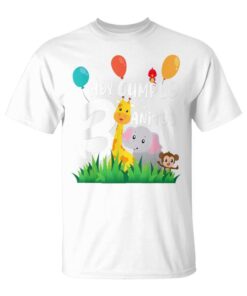 Birthday 3 Years Old Boy Girl With Animals Unisex T-Shirt