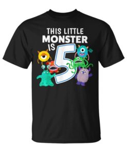 Birthday Party for 5 Year Olds 5 Year Old Monster Alien Boys and Girls Unisex T-Shirt