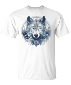 Blue Wolf Eyes Wolf Animal Motif Unisex T-Shirt