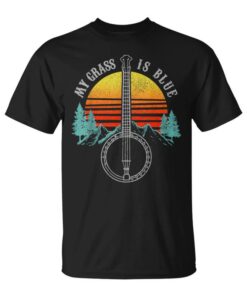 Bluegrass My Grass Is Blueintage Banjo Gift Unisex T-Shirt