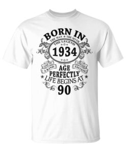 Born In 1934 90 Years Old Birthday Man Gift Born In 1934 Unisex T-Shirt