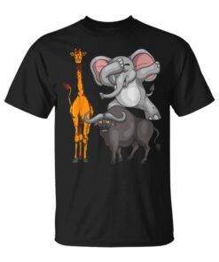 Buffalo Giraffe Elephant Gift Kids Safari Africa Animal Unisex T-Shirt