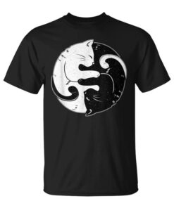 Cat Lover Ying Yang Buddhism Meditation Unisex T-Shirt