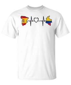 Colombian Spanish Flag Spain Colombia Heartbeat Sleeveless Unisex T-Shirt