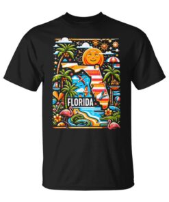 Colorful Abstract Retro Design Souvenir Holidays In Florida Usa Unisex T-Shirt