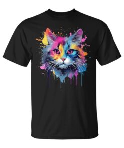 Colorful Australian Cat Face Splash Art Unisex T-Shirt