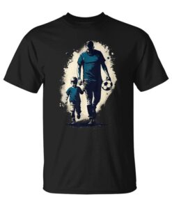 Colorful Sports Illustration of Father and Son Footballers Unisex T-Shirt