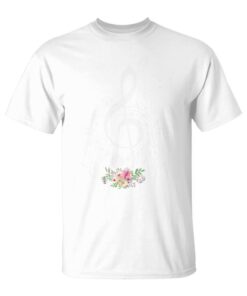 Cut Music Notes Shirt For Teacher Musical Notes And Flowers Long Sleeve Unisex T-Shirt