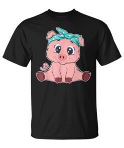 Cute Pig Bandana Funny Little Pig Lovers Unisex T-Shirt