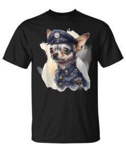 Cute Police Chihuahua Puppy Unisex T-Shirt