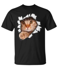 Cute Realistic Emerging Cat Emerging Cat Kitten Or Pet Lovers Unisex T-Shirt