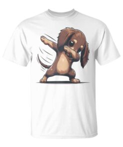 Dab Dog Long Haired Dachshund Dancing Dabbing Dog Raglan Sleeve Unisex T-Shirt