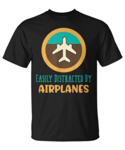 Distracted By Planes Aviator Airplane Unisex T-Shirt