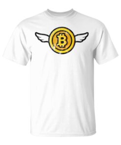Distressed Bitcoin With Wings Going To The Moon Btc Long Sleeve Unisex T-Shirt