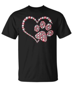 Dog Paw Print Animal Rescue Shirt for Valentine's Day Unisex T-Shirt