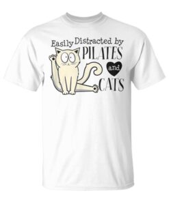 Easily Distracted By Pilates And Pilates Cats Unisex T-Shirt