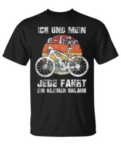 Electric Bicycle With Phrase In German Retro Design Unisex T-Shirt