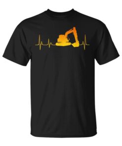 Excavator Driver Excavator Heartbeat Ekg Heart Rate Unisex T-Shirt