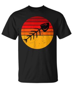 Fish Skeleton With Retro Fishbone At Sunset Unisex T-Shirt