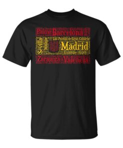 Flag Of Spain With Names Of Spanish Cities Unisex T-Shirt