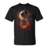 Flaming Electric Guitar In Fiery Nature With Unisex T-Shirt