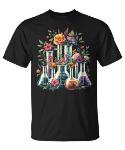 Floral Beakers Chemistry Laboratory Scientist Scientist Unisex T-Shirt
