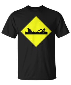Funny Danger Shark Crossing Warning Signera Beach Unisex T-Shirt