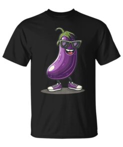 Funny Eggplant Walking on Kicks Costume for Laserduras Lovers Unisex T-Shirt