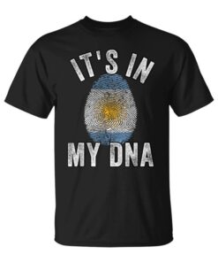 Funny It's In My Dna Argentina Flag Fingerprint Unisex T-Shirt