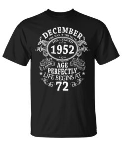 Gift 72 Years Birthday Man December 1952 Unisex T-Shirt