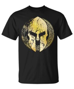 Gladiator Helmet Spartan Symbol Gold Sparta Mythology Gym Unisex T-Shirt