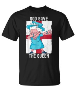 God Save The Queen Ii Dabbing Elizabeth England Flag Kids Unisex T-Shirt