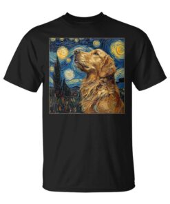 Golden Retrieveran Gogh Painting Cute Dog Lover Unisex T-Shirt