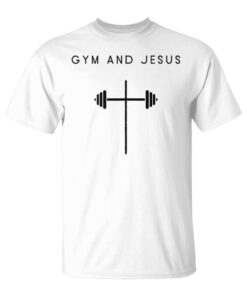 Gym And Jesus Cross Weightlifting Christian Minimalist Unisex T-Shirt
