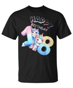 Happy 18th Birthday Cute Unicorn Party For Lovers Unisex T-Shirt