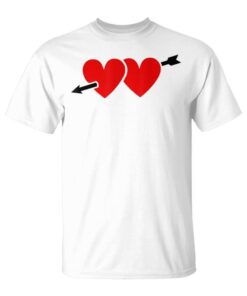 Heart With Arrow Boyfriend Girlfriend Love Gift Red Hearts Unisex T-Shirt