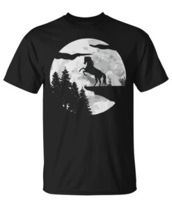 Horse Foal Night Full Moon Rider Riding Horse Unisex T-Shirt
