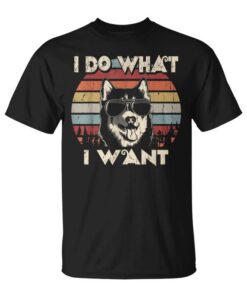 I Do What I Want Huskyintage Retro Unisex T-Shirt