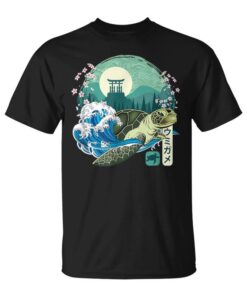 Japanese Sea Turtle Great Wave Kanagawa Japan Arteintage Unisex T-Shirt