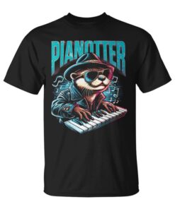 Jazz Otter Playing Piano Jazz Day Animal Lovers Unisex T-Shirt